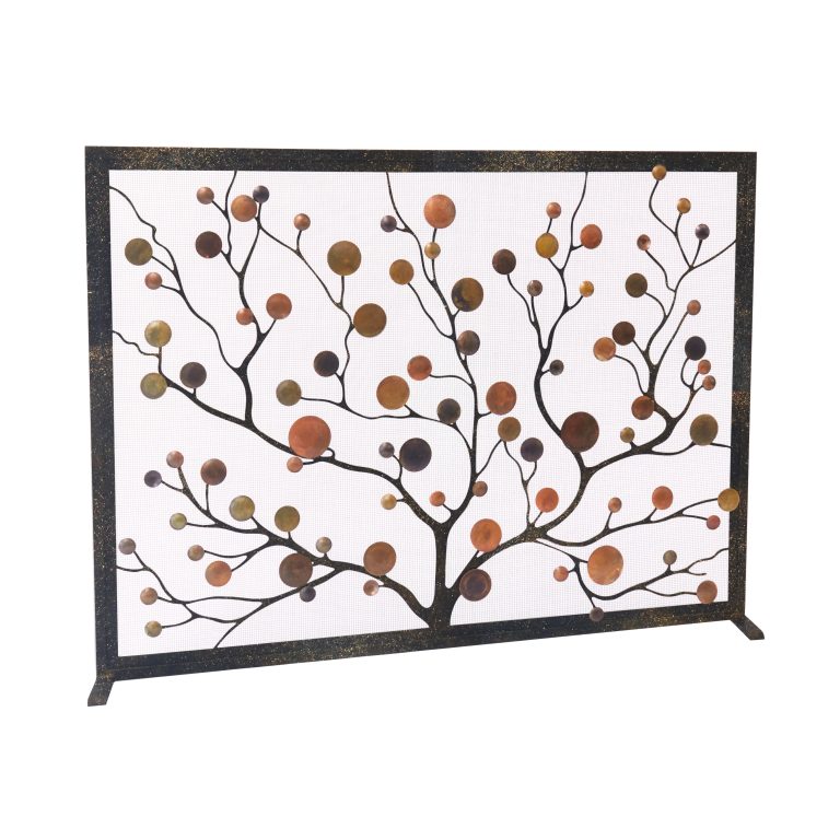 Origin Fireplace Screen, Gold Rubbed Black Frame
