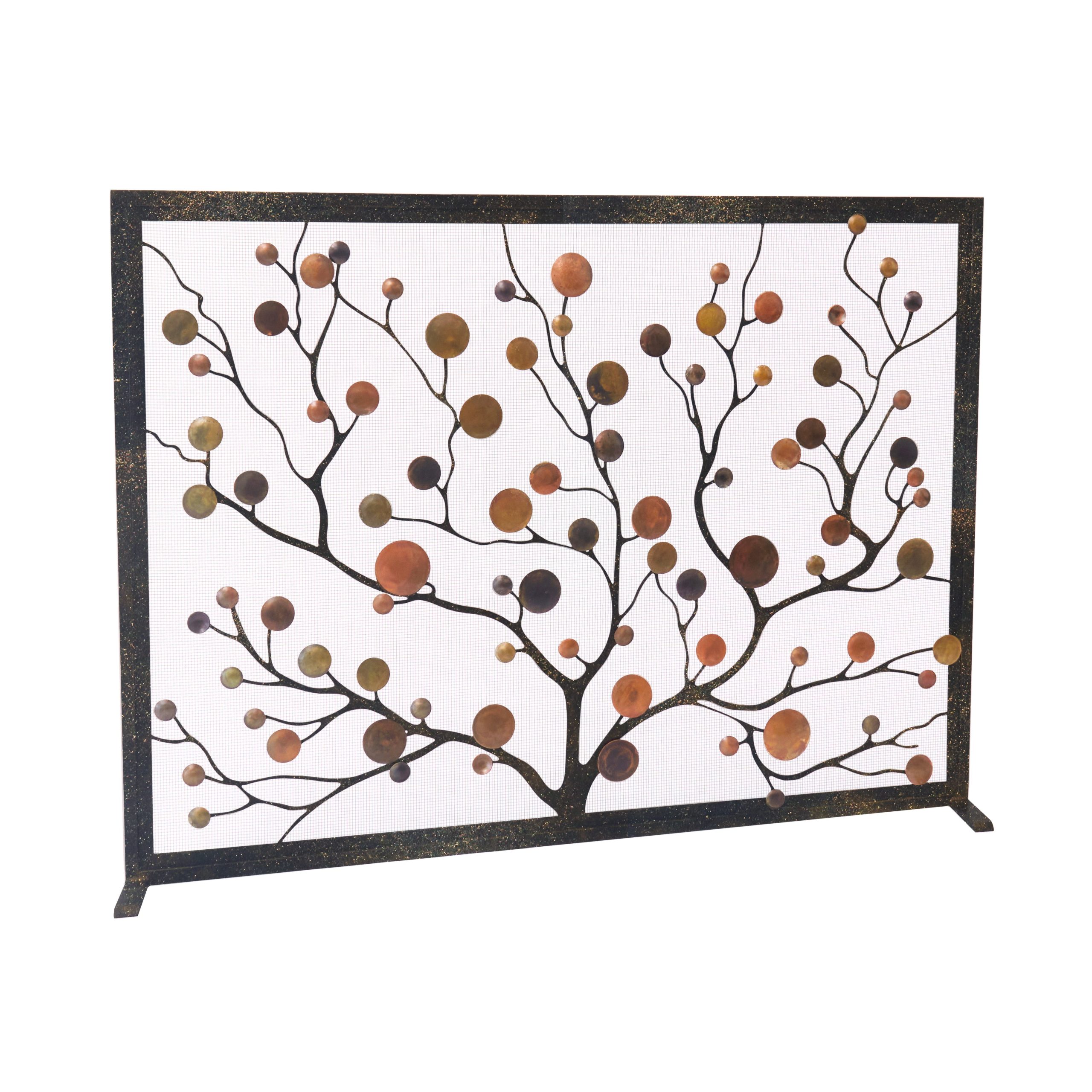 Origin Fireplace Screen, Gold Rubbed Black Frame