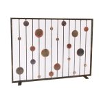 Striker Fireplace Screen, Gold Rubbed Black Frame image 1