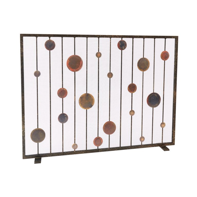Striker Fireplace Screen, Gold Rubbed Black Frame
