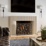 Origin Fireplace Screen, Gold Rubbed Black Frame image 2