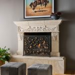 Origin Fireplace Screen, Gold Rubbed Black Frame image 3