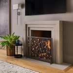 Origin Fireplace Screen, Gold Rubbed Black Frame image 4