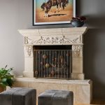 Striker Fireplace Screen, Gold Rubbed Black Frame image 3