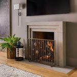 Striker Fireplace Screen, Gold Rubbed Black Frame image 4