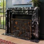 Striker Fireplace Screen, Gold Rubbed Black Frame image 5