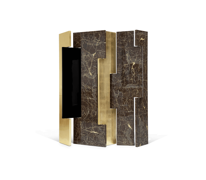 Avenue Faux-Marble Folding Screen