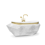 Diamond Carrara Faux-Marble Bathtub image 1
