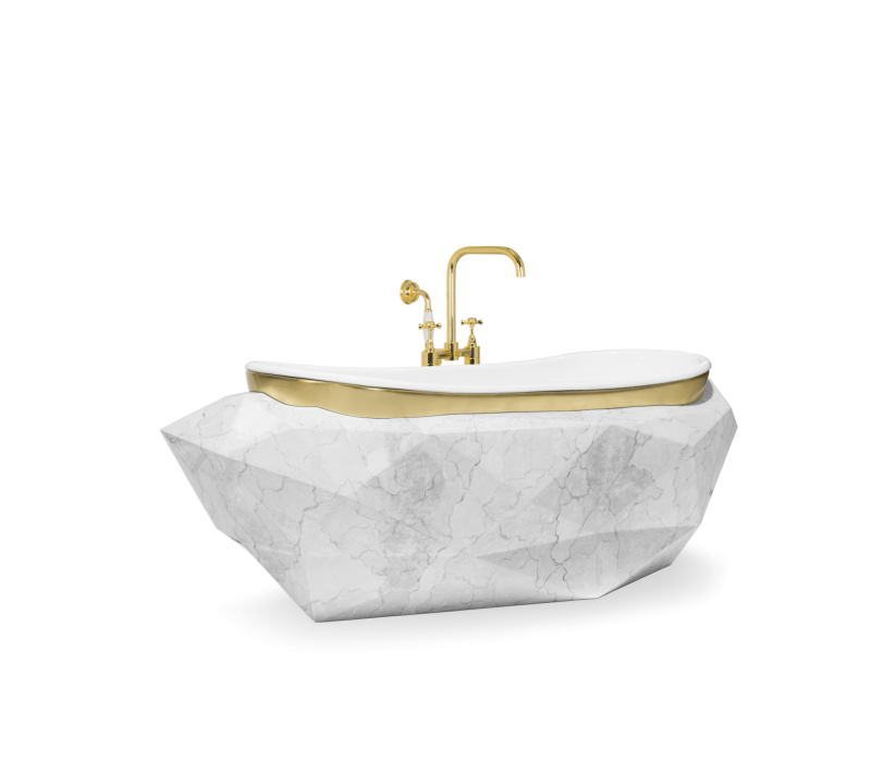 Diamond Carrara Faux-Marble Bathtub