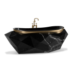 Diamond Nero Marquina Faux-Marble I Bathtub image 1