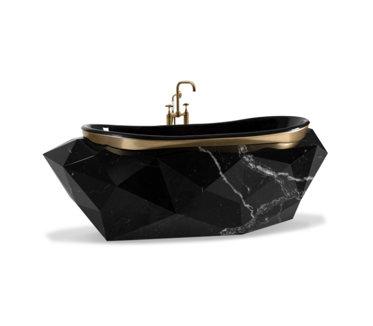 Diamond Nero Marquina Faux-Marble I Bathtub