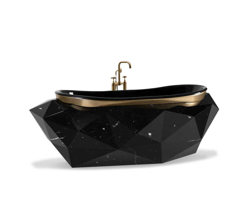 Diamond Nero Marquina Faux-Marble II Bathtub
