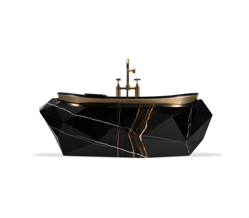 Diamond Sahara Noir Faux-Marble Bathtub