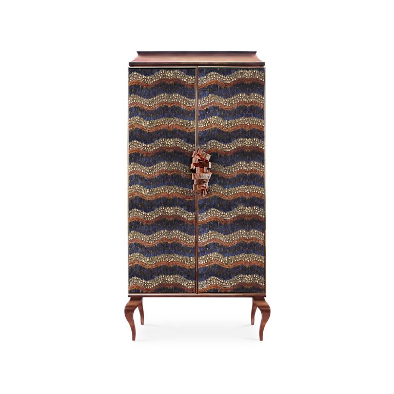 Divine Peacock & Pheasant Purple Feather Armoire