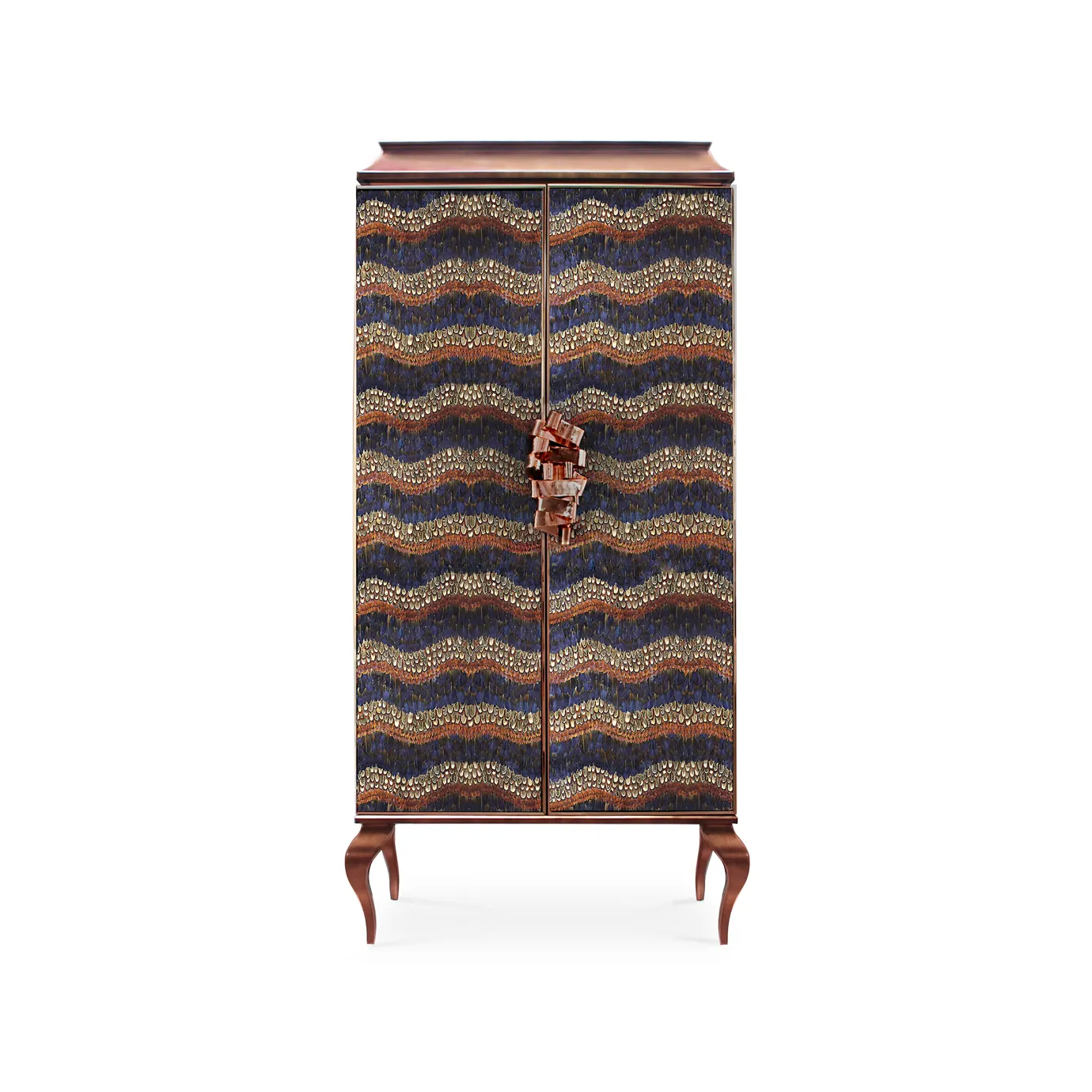 Divine Peacock & Pheasant Purple Feather Armoire