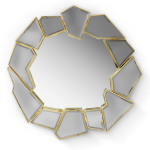 Crackle Round Mirror image 1