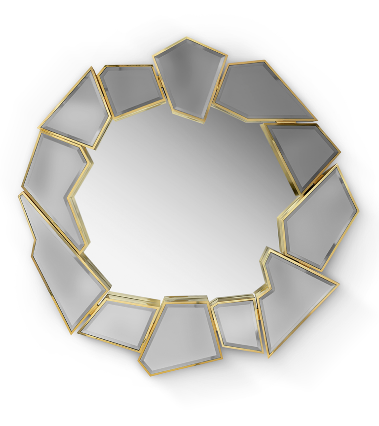 Crackle Round Mirror