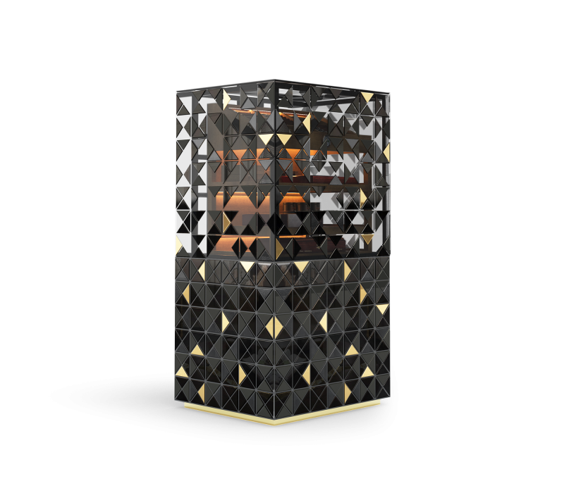 Habano Black Cigar Humidor Cabinet