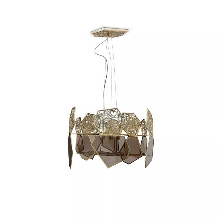 Hypnotic Bronze Glass Chandelier