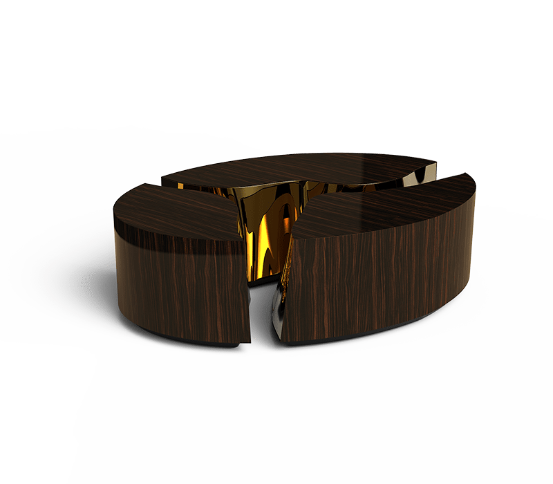 Lapiaz Oval Ebony Center Table