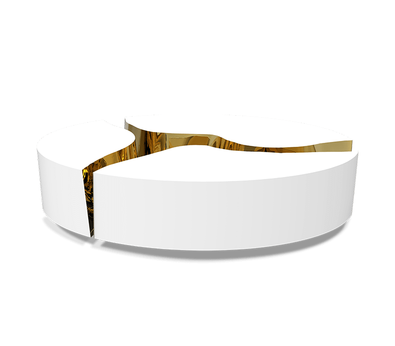 Lapiaz Oval White Center Table
