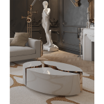 Lapiaz Oval White Center Table image 4