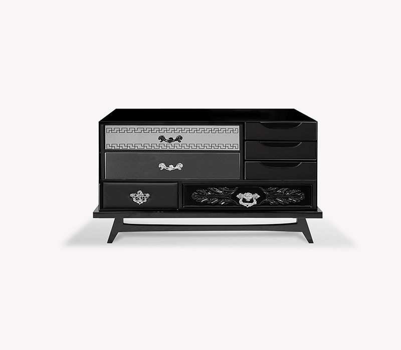 Mondrian Black Nightstand
