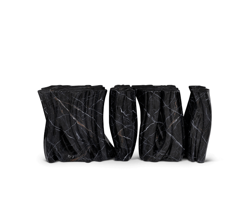 Monochrome Faux-Marble Console