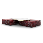 Navarra Rosso Levanto and Carrara Marble Center Table image 2
