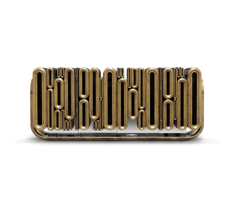 Oblong Aged Gold Sideboard