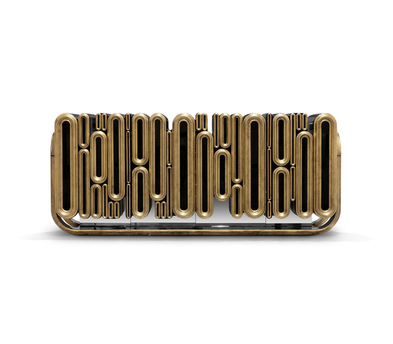 Oblong Aged Gold Sideboard