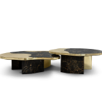 Ophelia Portoro Marble and Gold Center Table image 1