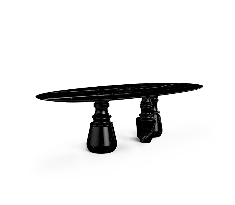 Pietra Oval XL Nero Marquina Dining Table