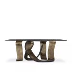 Ribbon Broken Silver Leaf Dining Table image 1