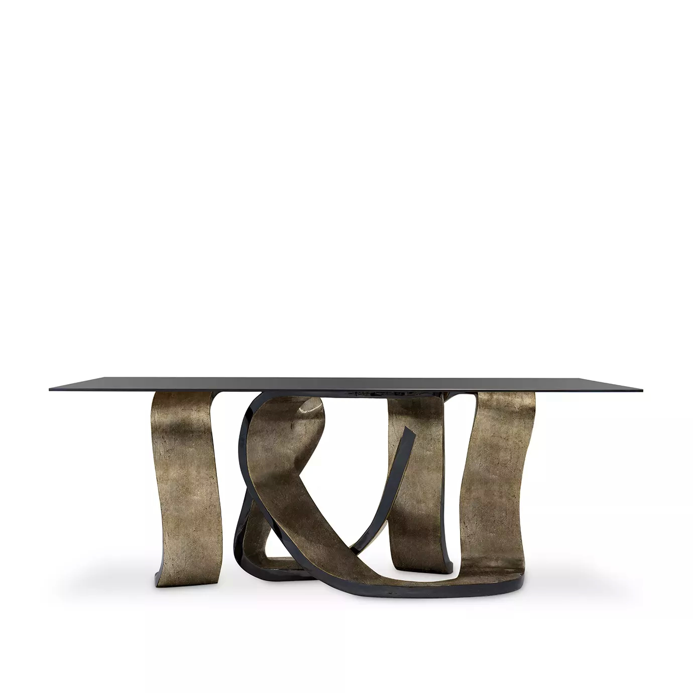 Ribbon Broken Silver Leaf Dining Table