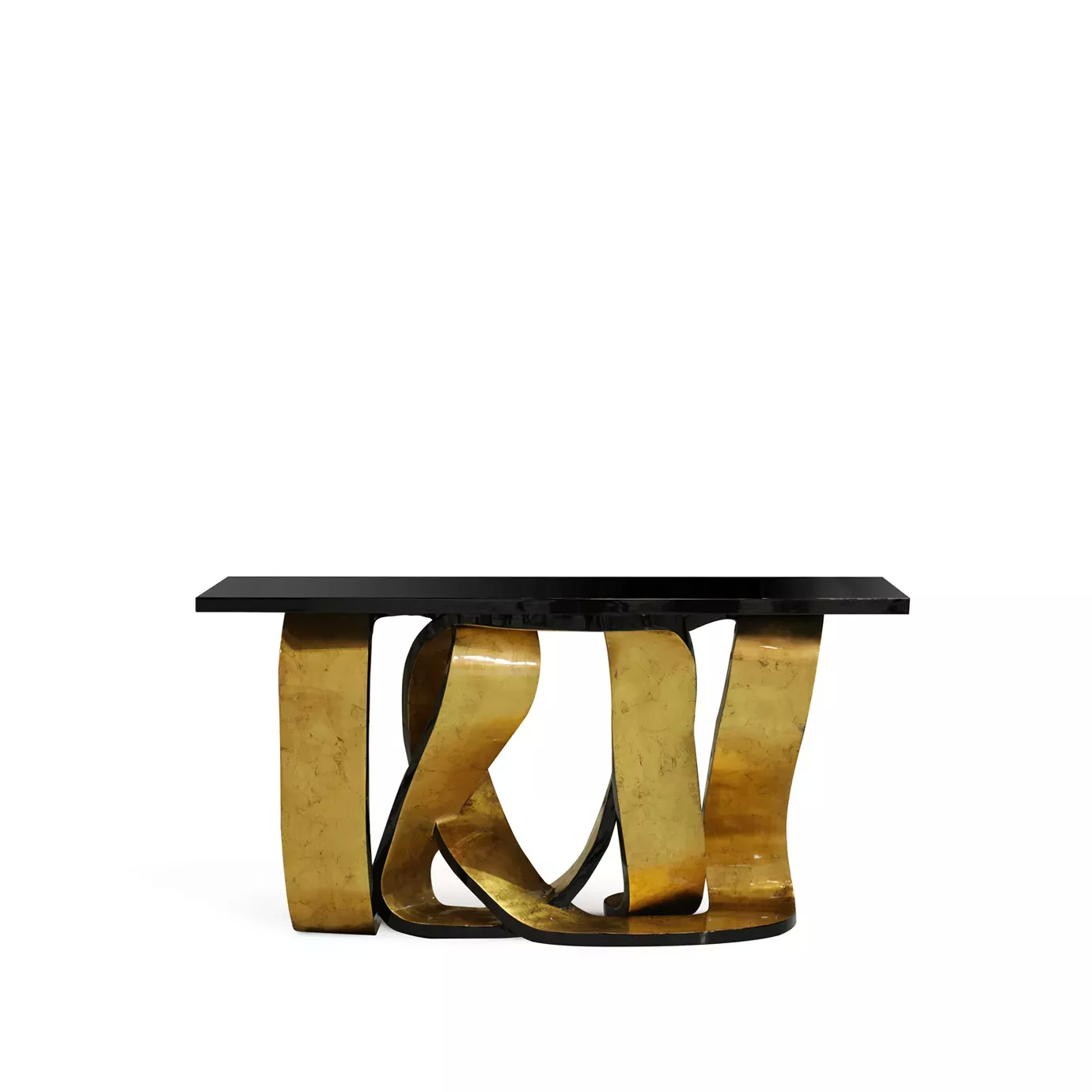 Ribbon Broken Gold Leaf Console
