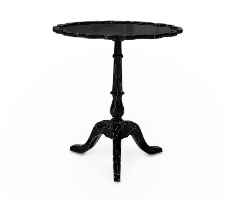 Shield Faux-Marble Side Table