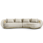 Soleil Curved Cream Sofa image 1