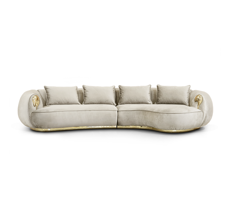 Soleil Curved Cream Sofa
