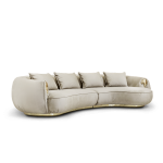 Soleil Curved Cream Sofa image 2