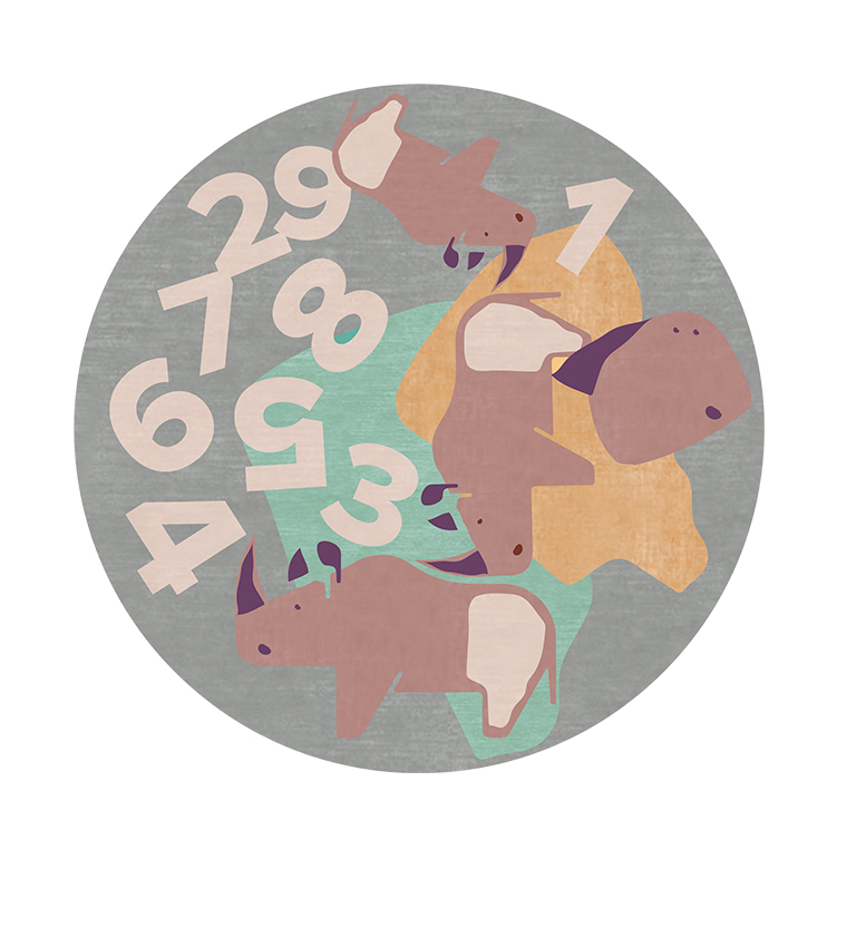 The Rhino’s Troupe Round Rug