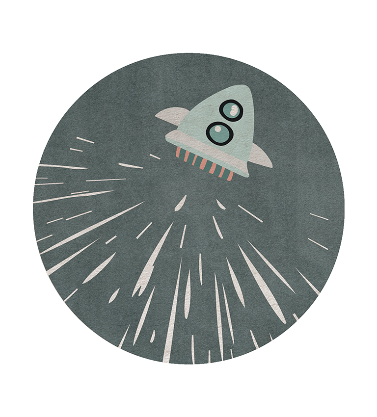 Thunder Rocket Round Rug