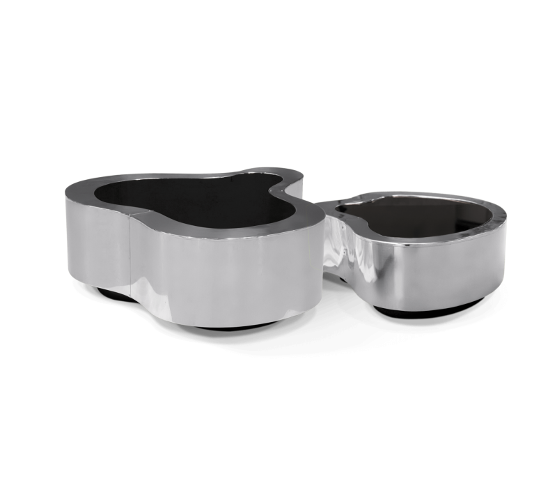 Wave Polished Stainless Steel Center Table