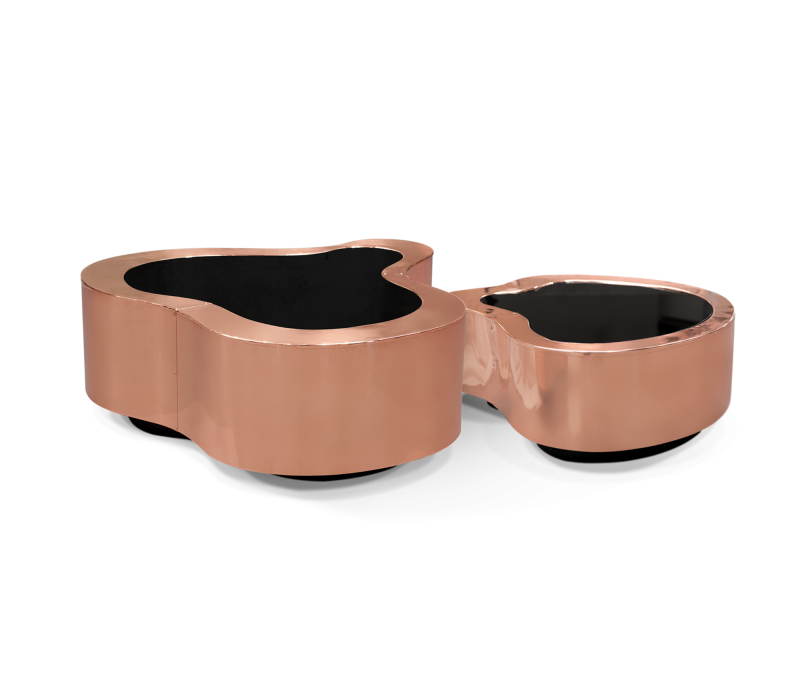 Wave Polished Copper Center Table