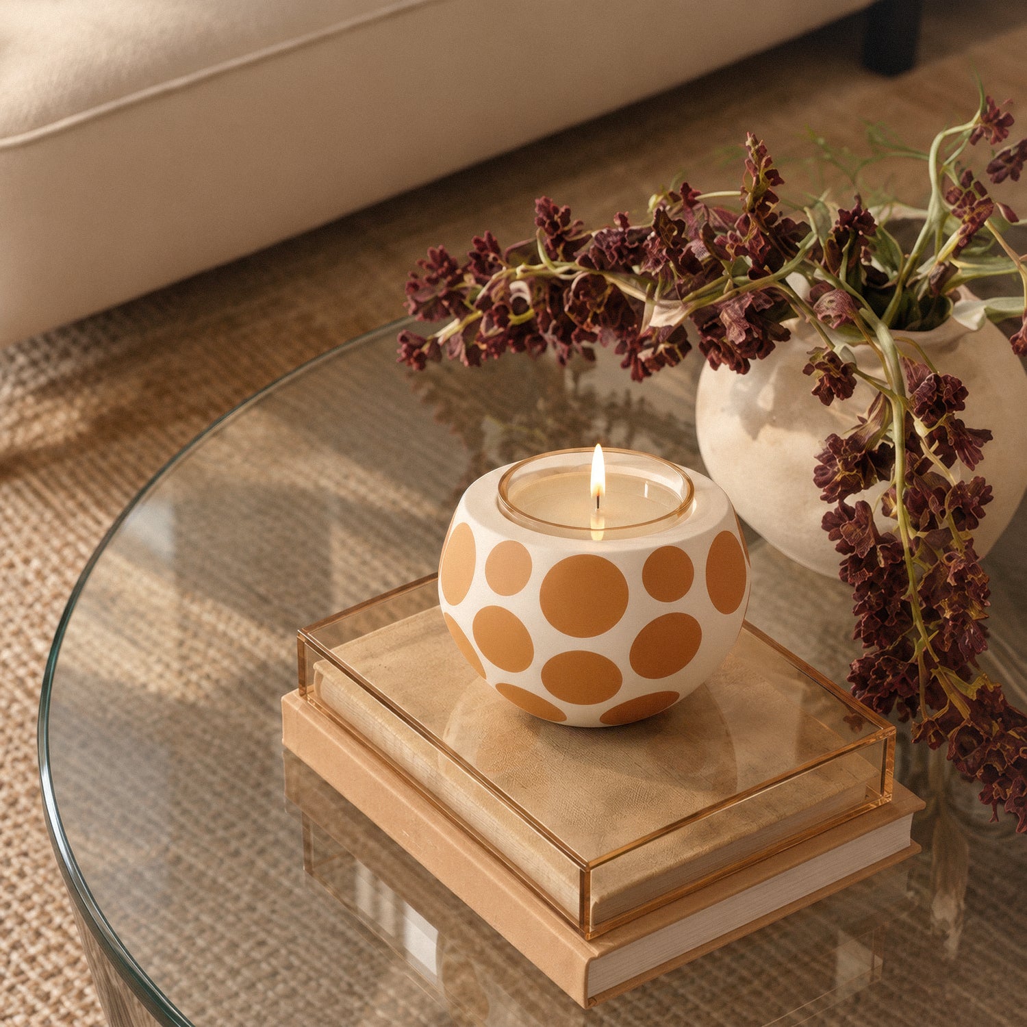 Dots Candle Orange