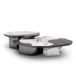Ophelia Calacatta Marble and Black Center Table image 4