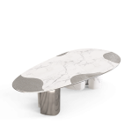 Ophelia Carrara Marble and Silver Dining Table image 3