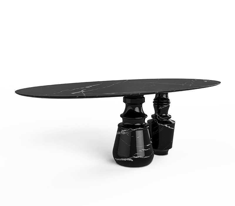 Pietra Oval Nero Marquina Dining Table