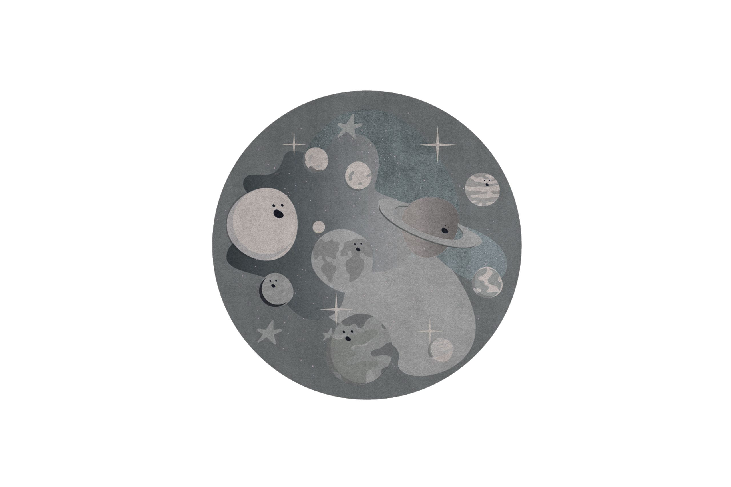 Planet Party Round Rug