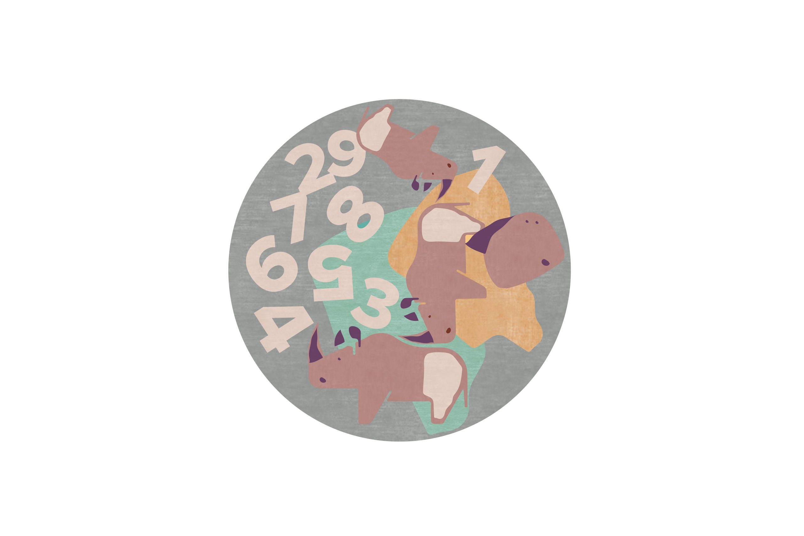 The Rhino's Troupe Round Rug